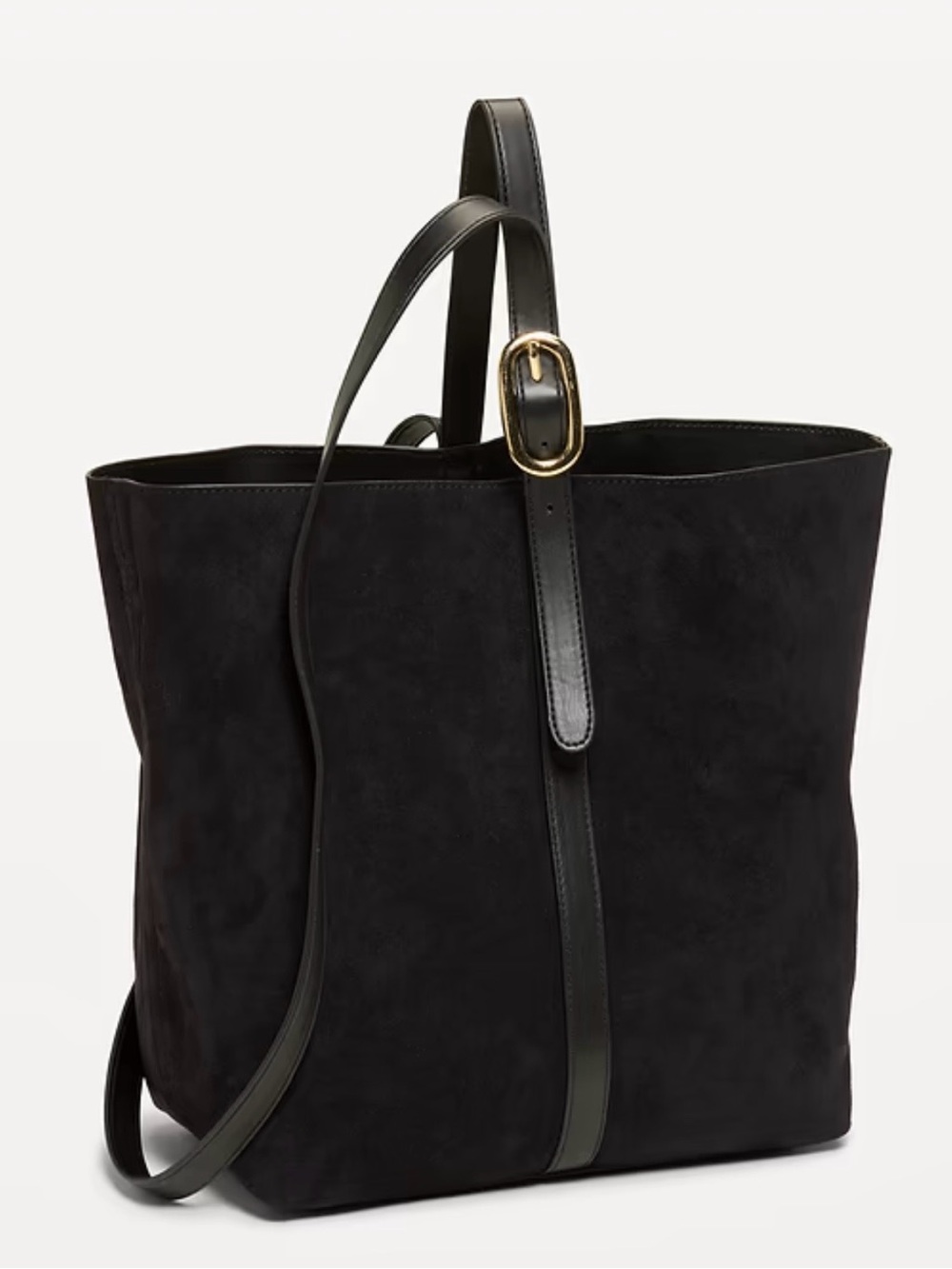 NWT Old Navy Pink Suede Tote with Adjustable Strap and Gold Buckle